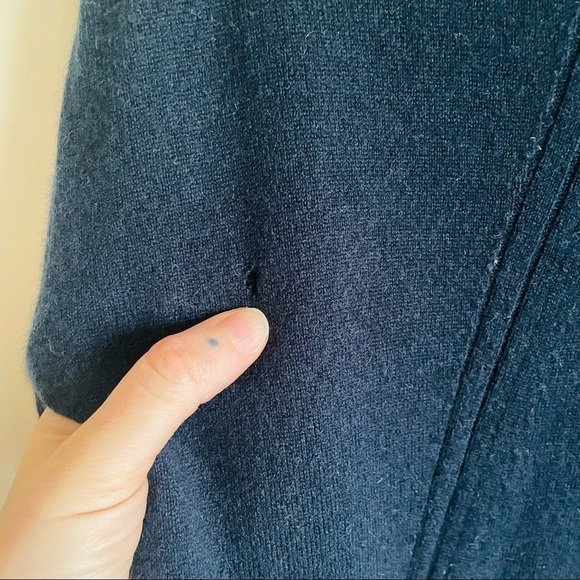 RAG & BONE Navy Mockneck Split Hem 100% Cashmere Sweater - Picture 7 of 10